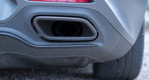 the back bumper of a car with a matte and gloss texture